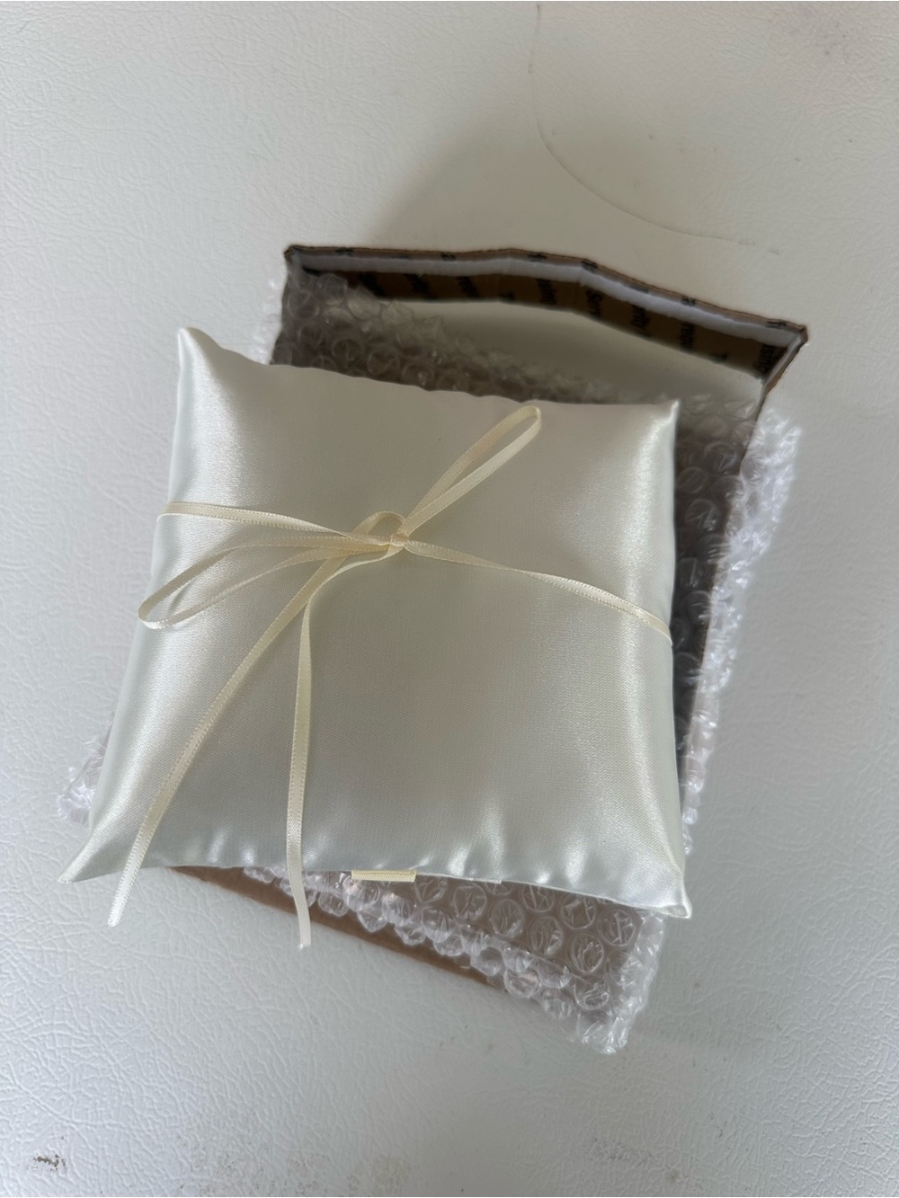 Satin Ring Bearer Pillow in Ivory by